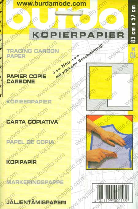 carta copiativa alta qualità Burda speciale per sartoria e confezione  misure 83 x 57 cm indicata per tutti i tessuti due fogli uno giallo e uno  bianco mrmm1000135 - Lo Spillo supermerceria